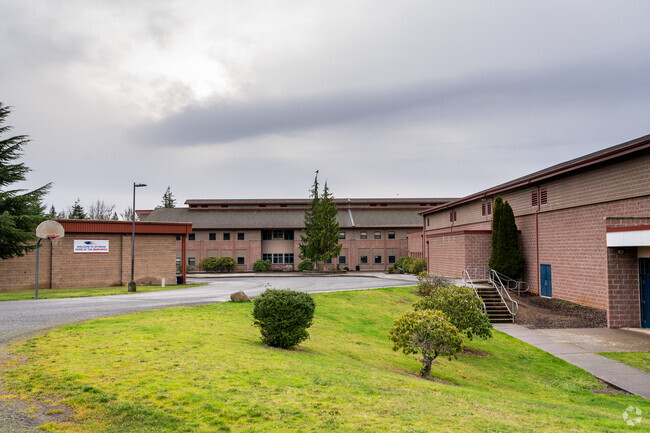 The back entrance of Skyridge Middle School.