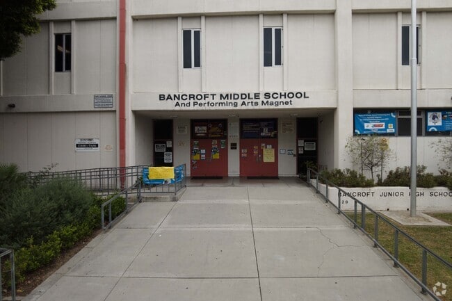 Entrance to Hubert Howe Bancroft Middle School in Los Angeles.