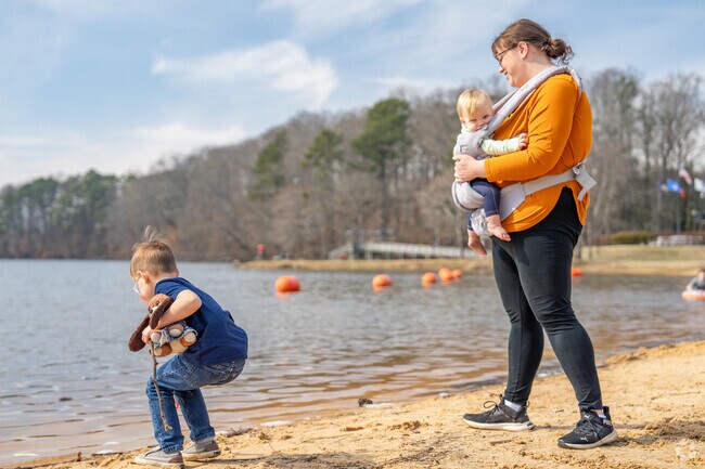 Families in Acworth enjoy a day at the beach at Cauble Park.