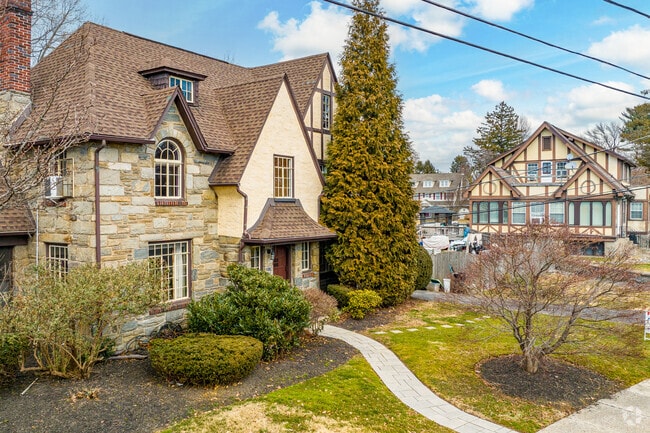 Sprawling tudor mansions stand on decent sized properties in Drexel Hill.