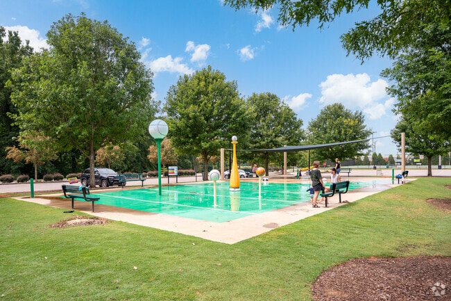 Cool off at the splash pad located at Riverview Park in North Augusta.