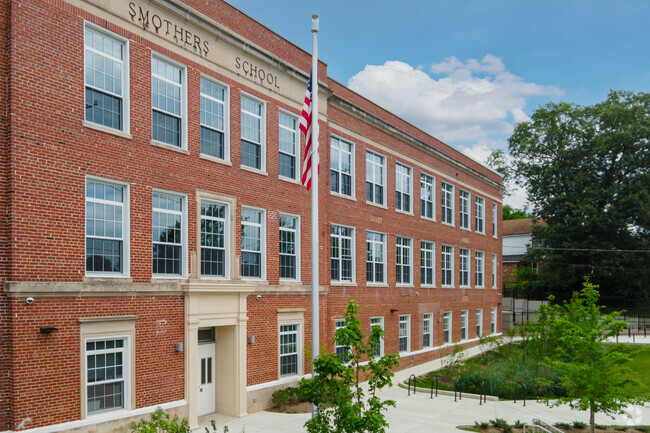 The front of Smother Elementary School in Mahaning Heights.