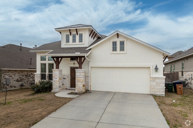 Newly-built homes with grand entrances can be found in Harris Branch.