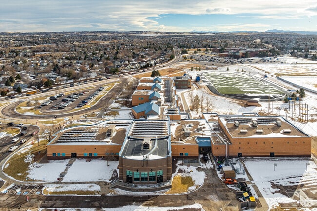 Cresthill Middle School in Highlands Ranch Colorado on a beautiful sunny winter afternoon.