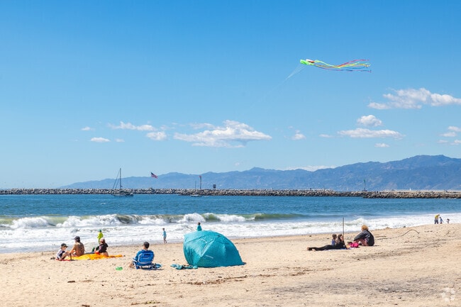 Spend a sunny afternoon flying a kite at the beach in Playa Del Rey, CA.