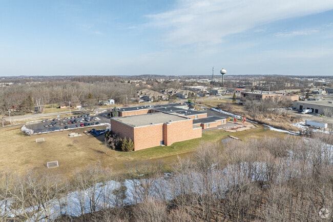 Poplar Creek Elementary School has a large field for stufents to enjoy.