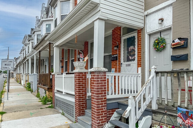 Row homes with porches are abundant in North York.