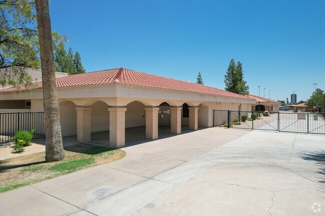 There are large gather areas at Encanto Elementary School in central Phoenix.