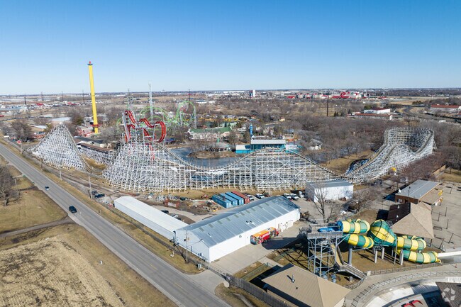 Adventureland in Altoona features rollercoasters, a waterpark and seasonal events.
