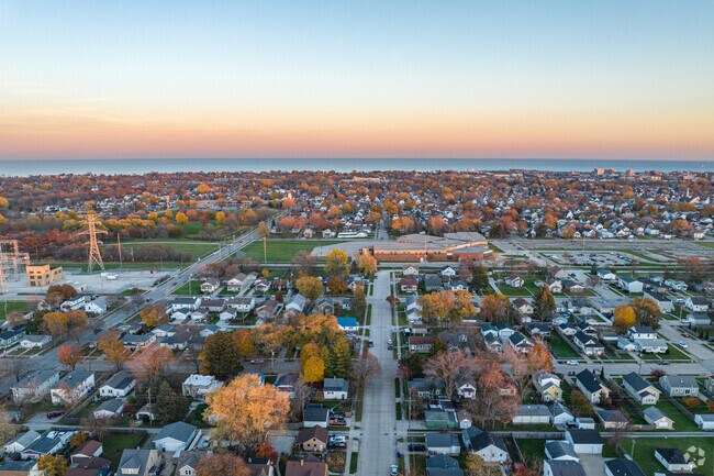 An aerial view of the Wilson neighborhood in Kenosha.
