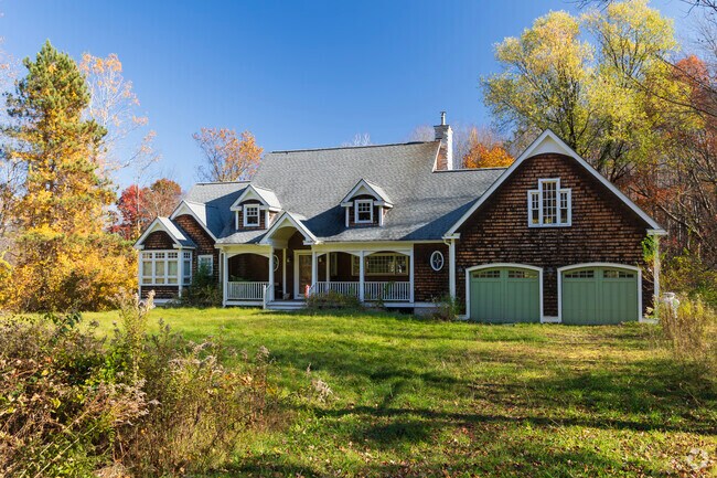 Large farm-style Garrison homes are everywhere in Harvard.
