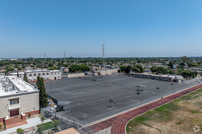 Students love the sports courts at South Gate Middle School.
