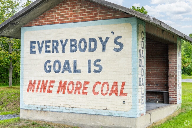 Coal mining is embedded in Coaldale's history as depicted on a sign at Miners Memorial Park.
