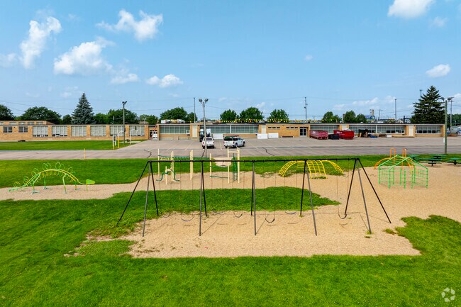 The playground at St John Elementary Catholic School has plenty of space for students on recess.