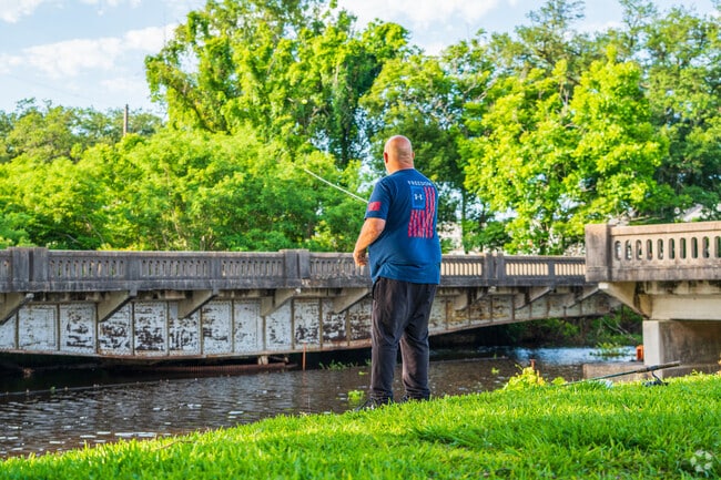 Acadian locals often bring fishing skills and sometimes more than one rod to Jim Bigelow Park.