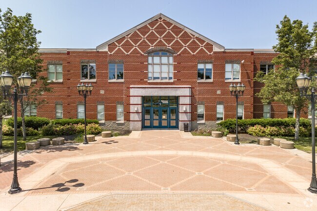 Main entrance to Brunswick High School in Brunswick.