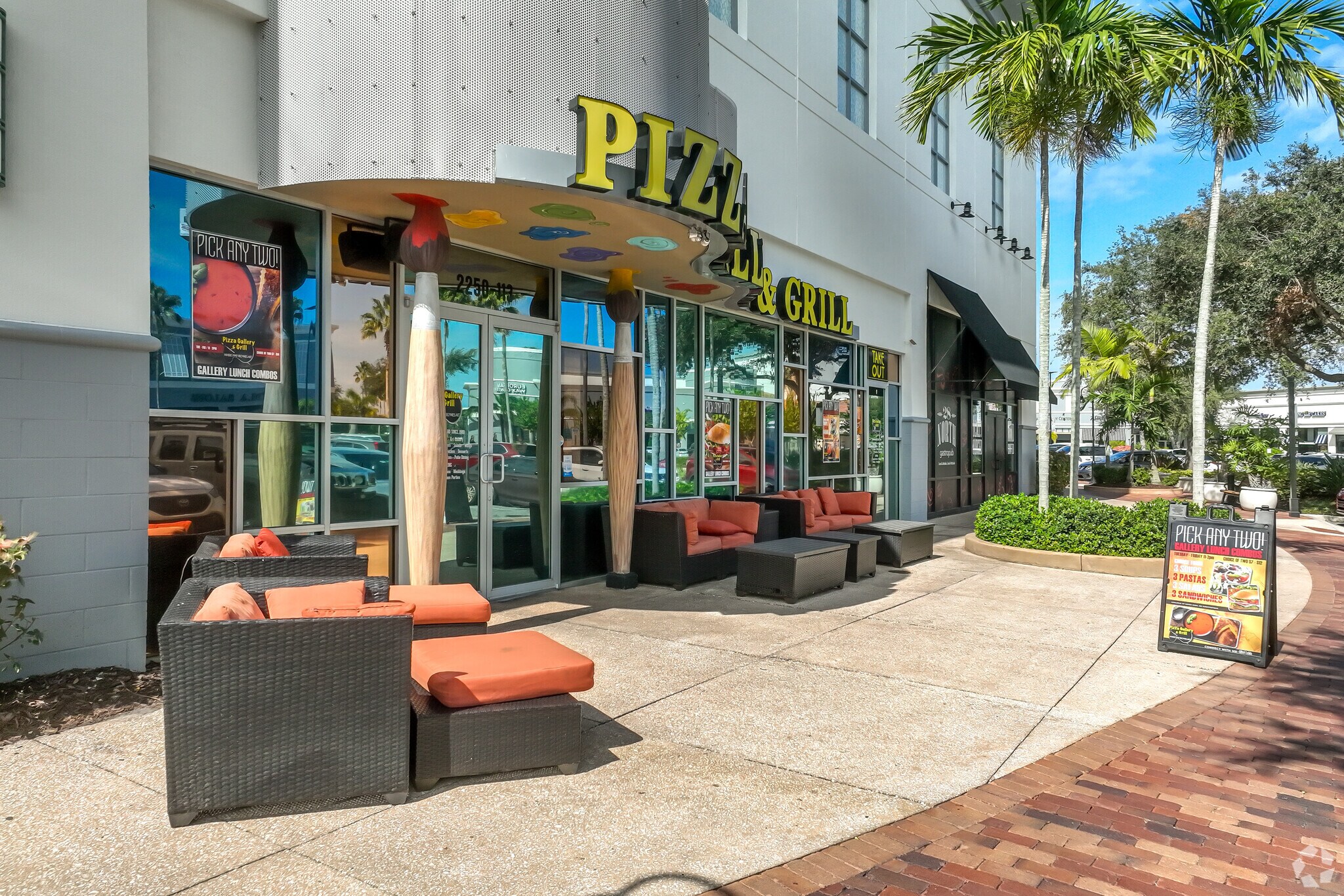 A family pizza gallery & grill near Viera, Fl offering local dining and delivery.
