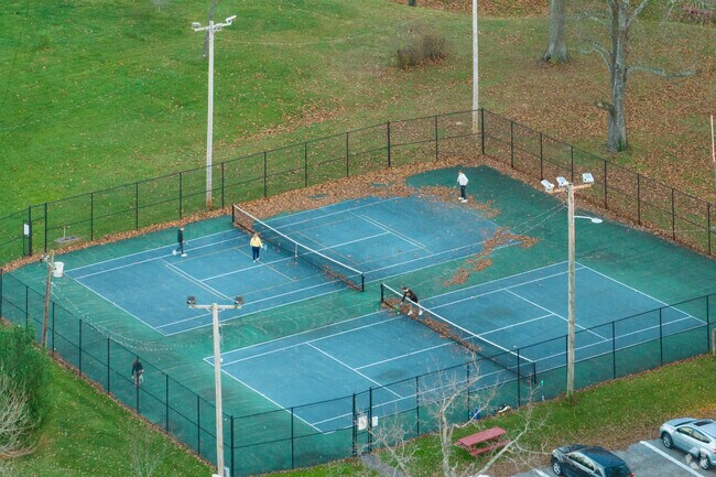 Burke Park has multiple tennis courts that can be illuminated, allowing locals to play at night.
