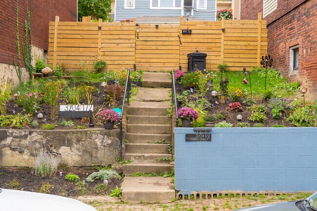 Elevated gardens are beautiful in Polish Hill reflecting the artful personality of residents.