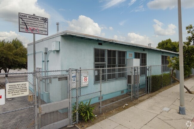 Portable school building at Hubert Howe Bancroft Middle School in Los Angeles.