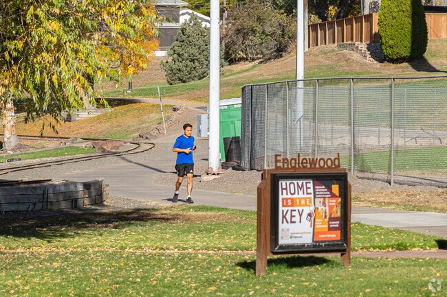 Joggers frequent Englewood Park near Belleview-Cornerstone Park.