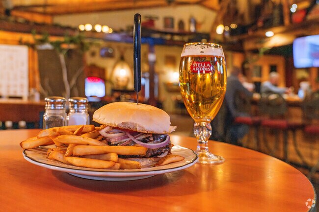 At Trillium Lodge locals can enjoy a delicious meal and a refreshing beer.