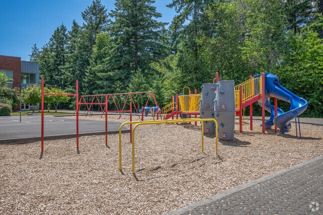 Vibrant playgrounds at Rosedale Elementary School in Hillsboro, Oregon.