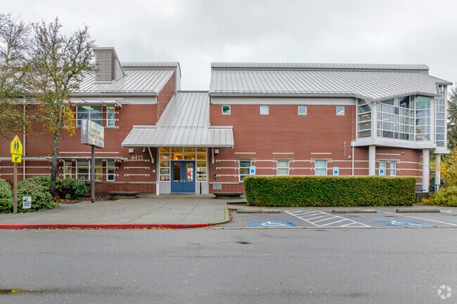 Classic brick architecture houses Sherman Elementary goers.