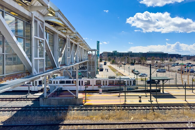 The DTC station at Ball Arena / Elitch Gardens will take you where you need to go in Auraria.