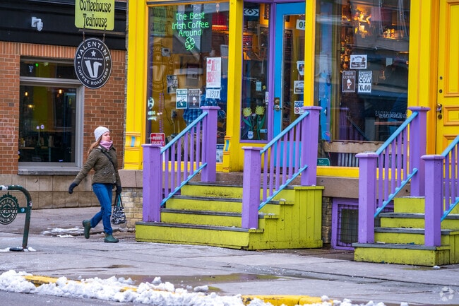 The colorful facades on the Lower East Side.