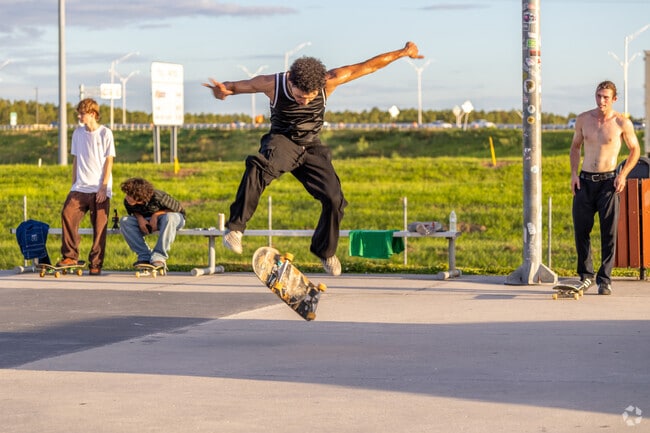 Deputy Brandon Coates Community Park features a concrete skate park and walking path.