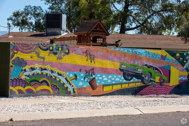 Residents will find a long mural near Pueblo Gardens K-8 school.