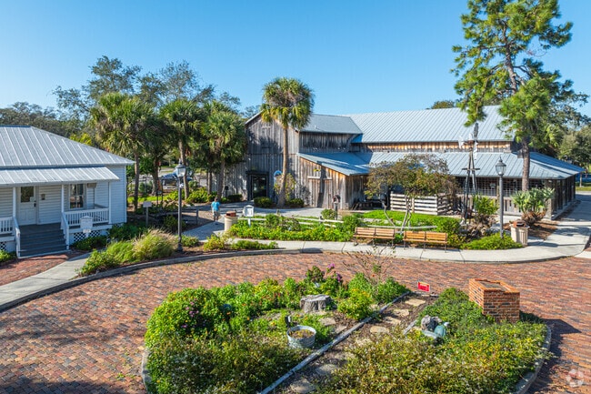 Visitors of Palmetto Historical Park can view well-preserved structures and engaging exhibits.