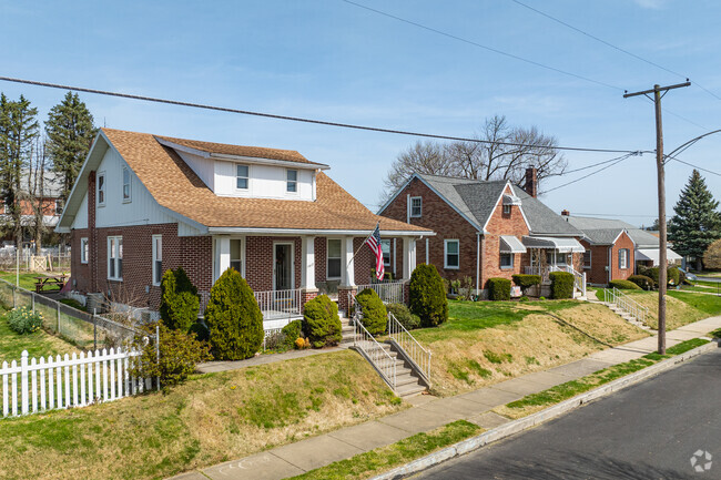 Homes in Kenhorst are often slightly elevated off of the street level.