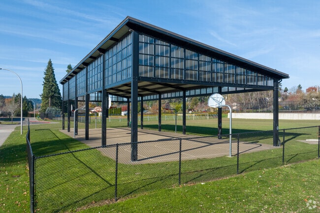 Students at Rowe Middle School on SE Lake Rd in Portland can shoot hoops during recess.