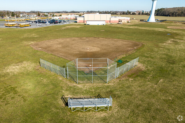A baseball field at Beacon Middle School awaits the first warm days of Spring.