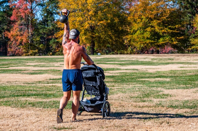 Veterans Park in Williamsburg offers many options to play and exercise.