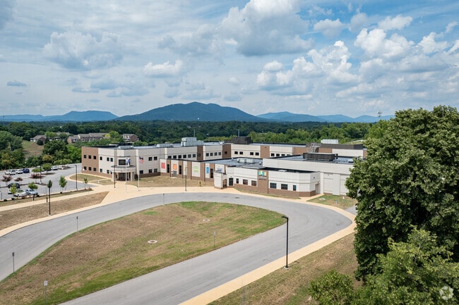 Fallon Park Elementary School sits in the valley surrounded by mountains near Roanoke.