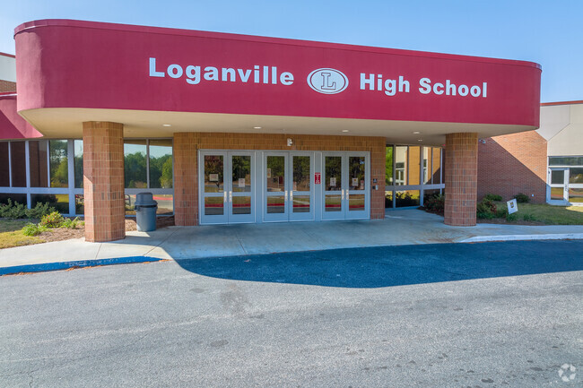 Close-up view of the front entrance