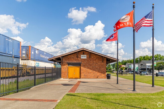 The Smyrna train depot hosts the Saturday farmers market during certain months.