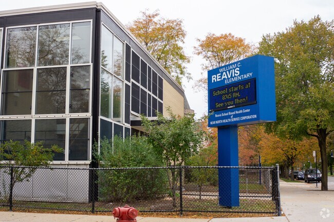 Reavis Elementary Math & Science Specialty School serves students in the Kenwood community.