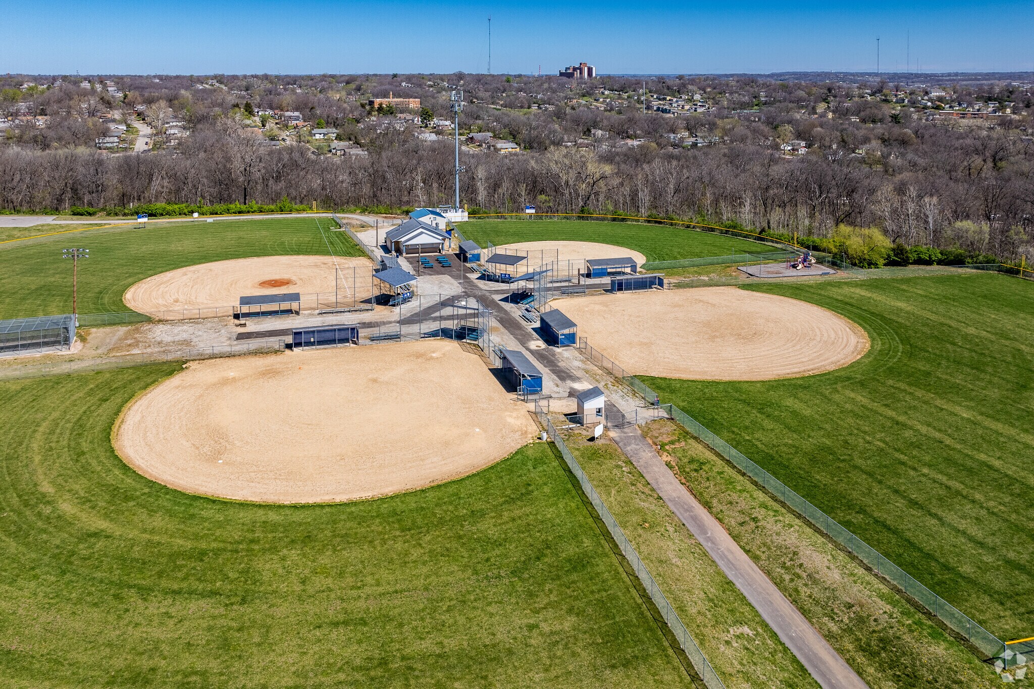 Cleveland Park has 4 baseball diamonds the kids can play on..