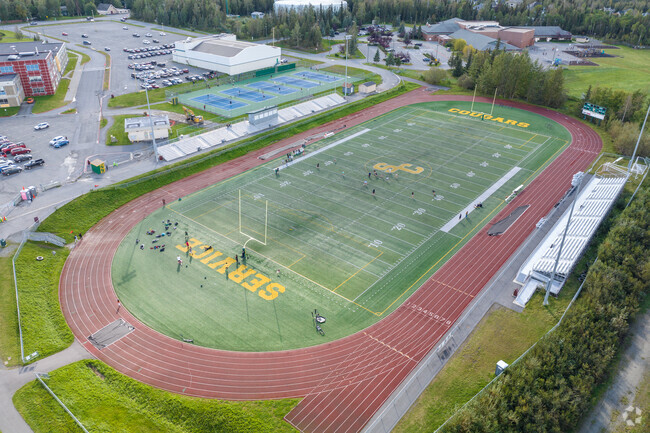 Students are utilizing the athletic fields at Service High School.