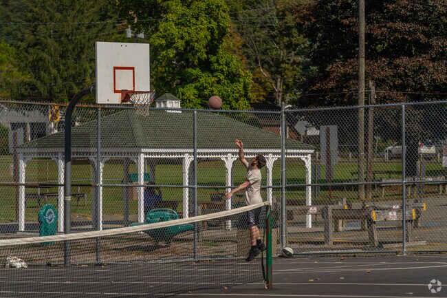 Residents can shoot some hoops at the basketball courts in Municipal Park in Ogdensburg.