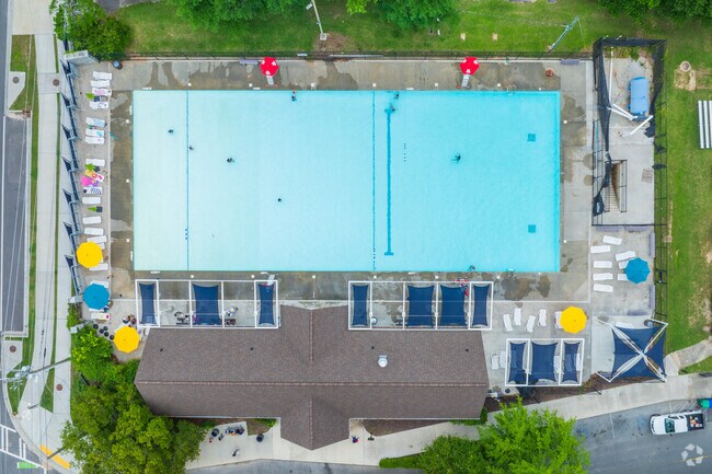 Families love to take advantage of cooling off in the pool at Glenlake Park during hot days in Glennwood Estates.