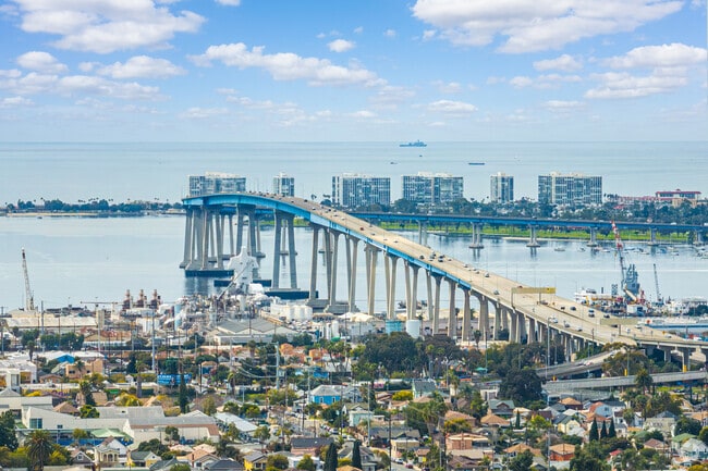 Stockton is close to many thoroughfares including the Coronado Bridge.