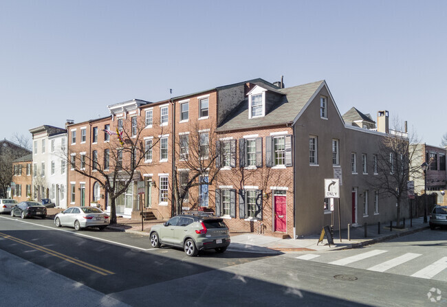 The Otterbein neighborhood features a variety of home styles, but row homes are the most common.