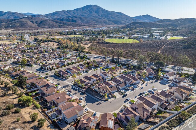 Rancho San Diego is in a large valley with concentrated suburban developments at the center.