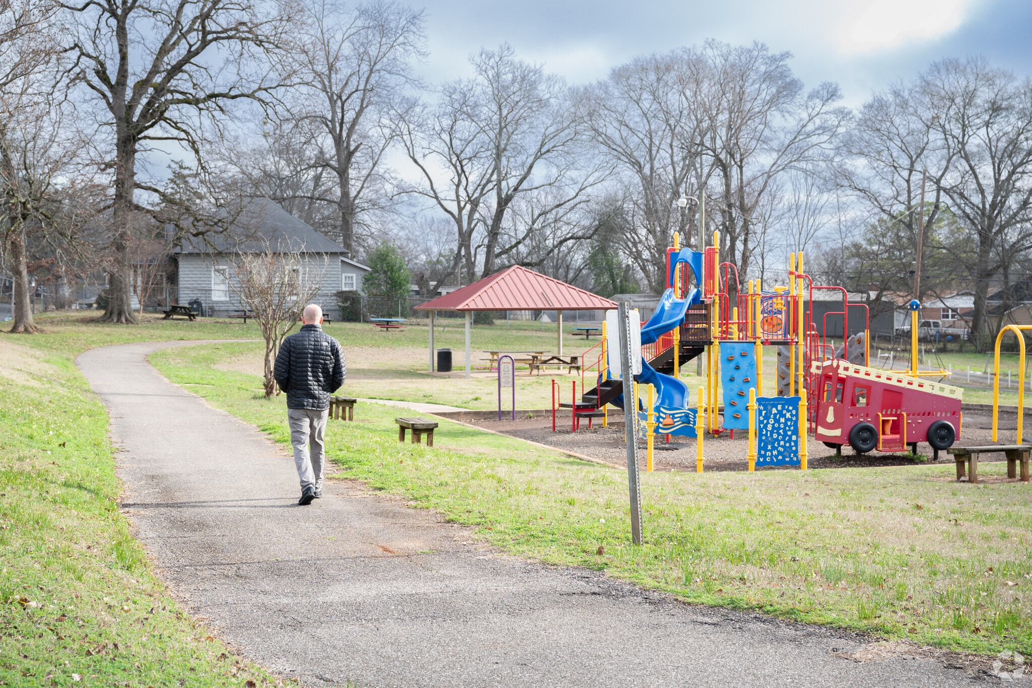 Fairview park has a walking trail and lots of playground equipment.