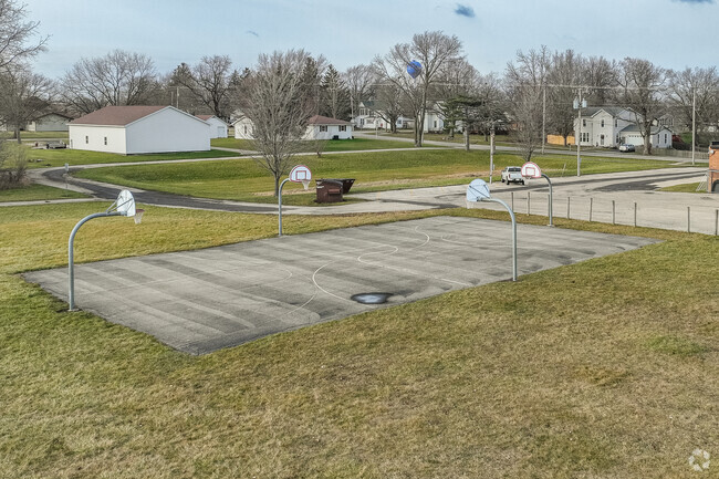 Creston Elementary School has a small basketball court for students.
